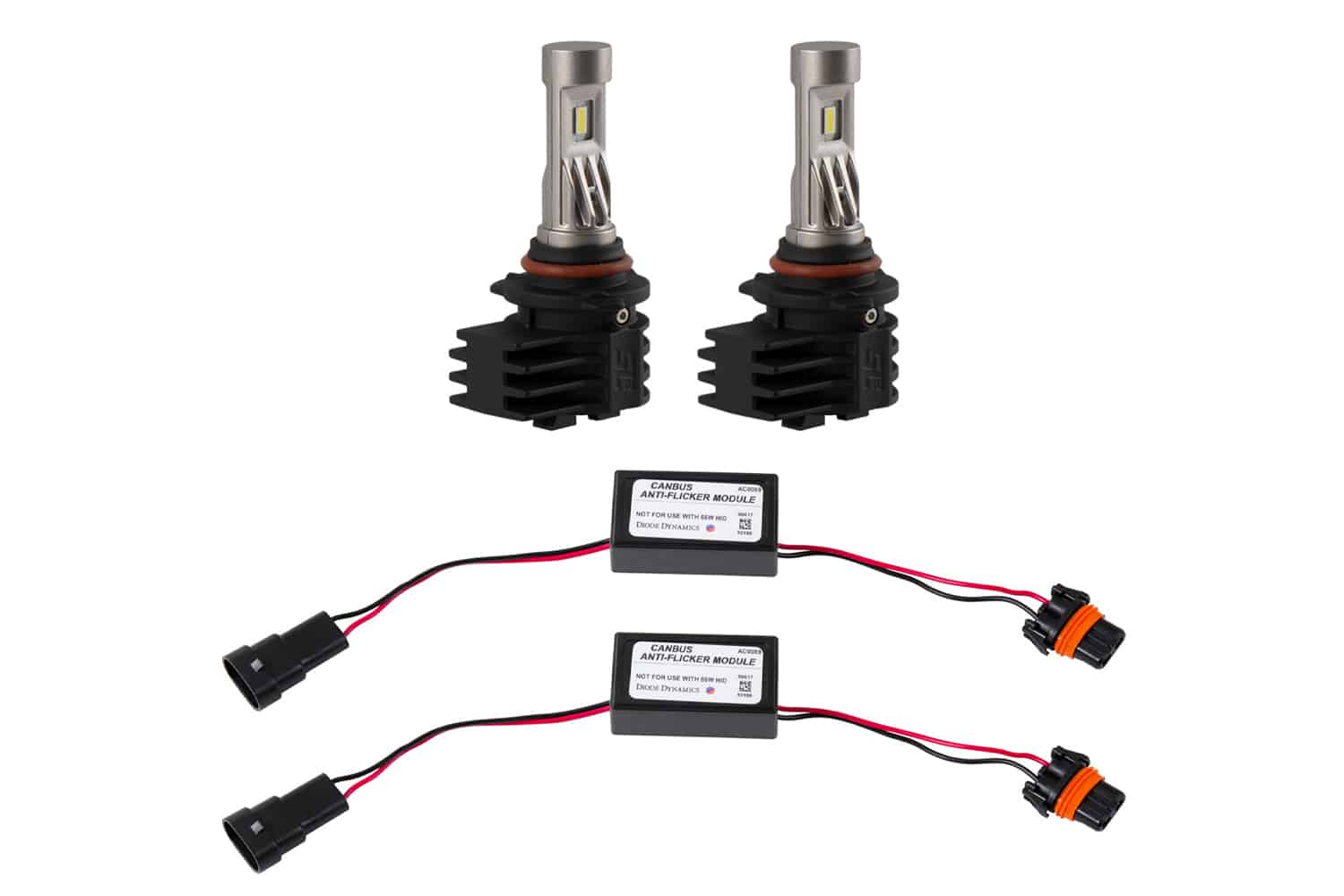 9006/9012 White SL2 LED Bulbs (pair) with AntiFlicker Modules – Speed ...